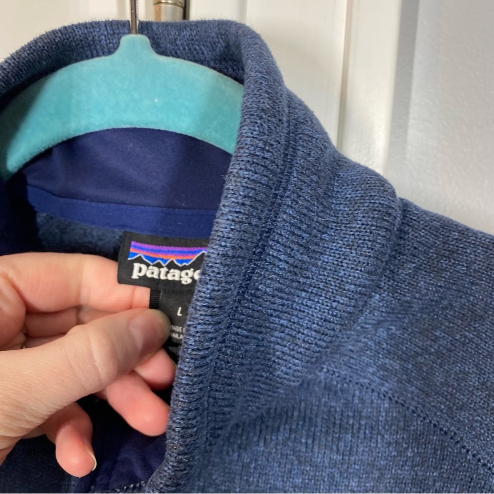 Patagonia Better Sweater Fleece Pullover 1/4 Zip Blue Size large fall winter - Picture 2 of 7